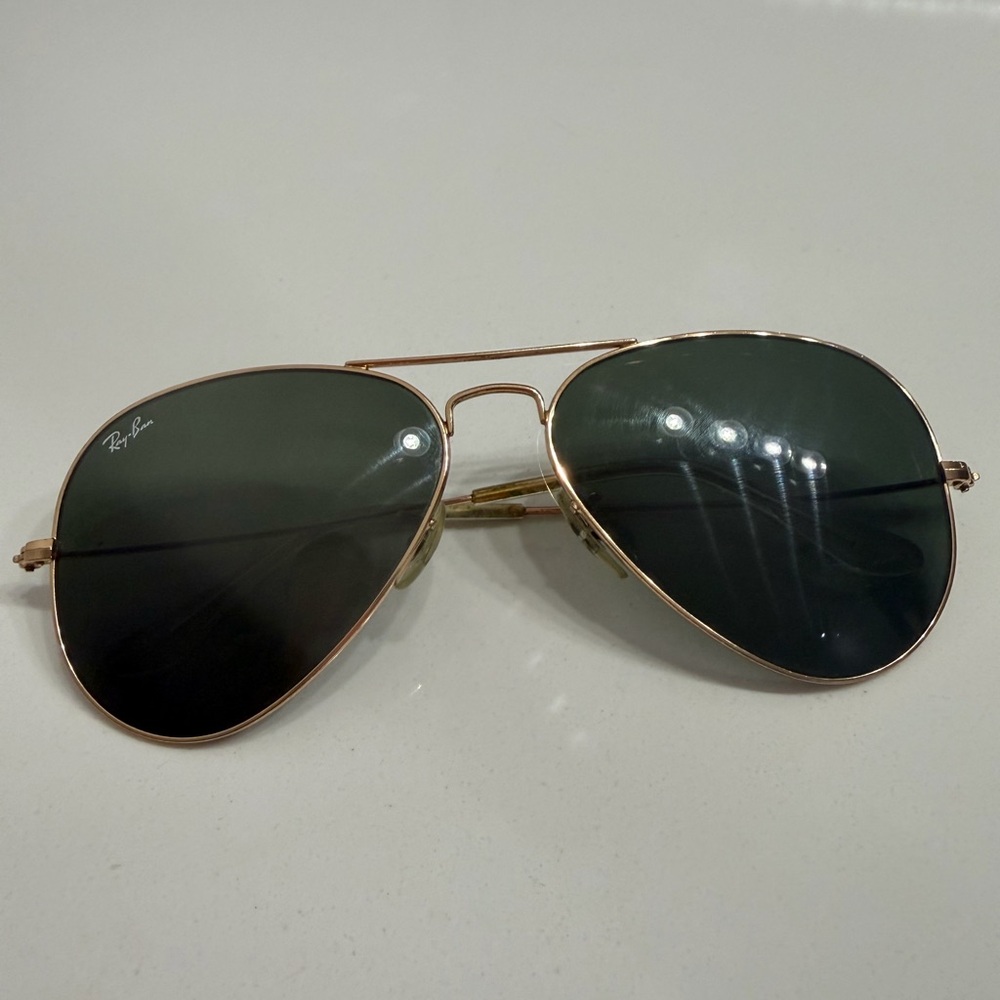 Ray-Ban Aviator Sunglasses - Gold Frame with Green Lenses